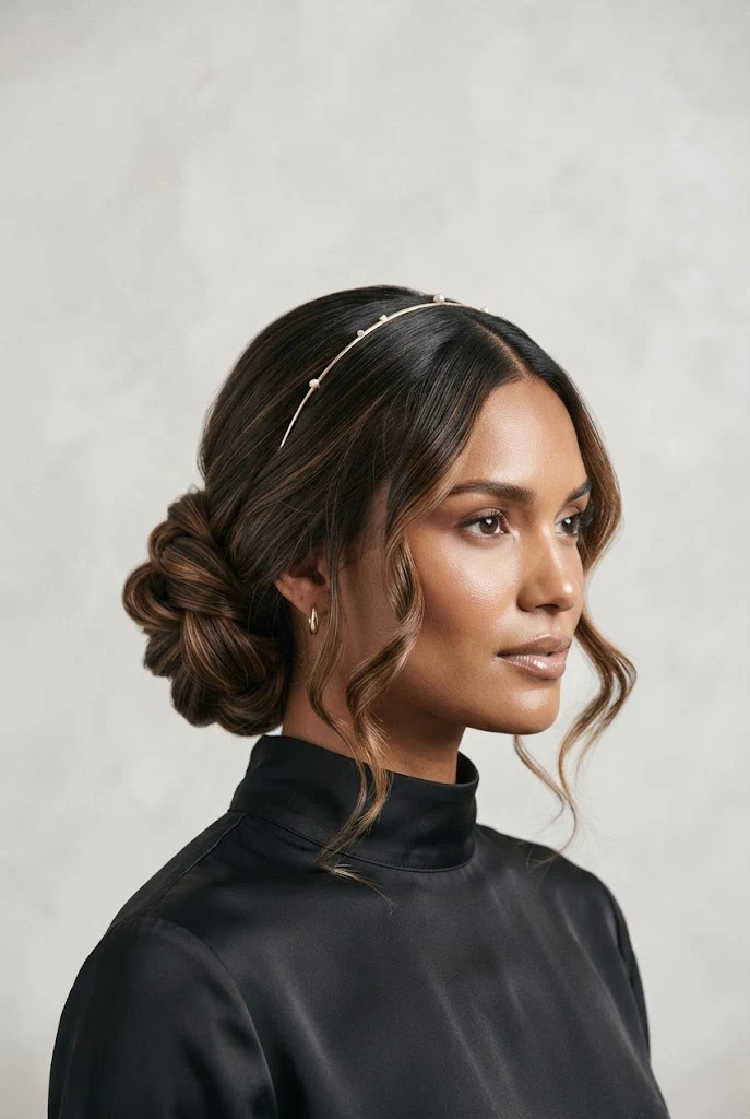Twisted Low Knot with Headband — peinados aesthetic elegantes style outfit