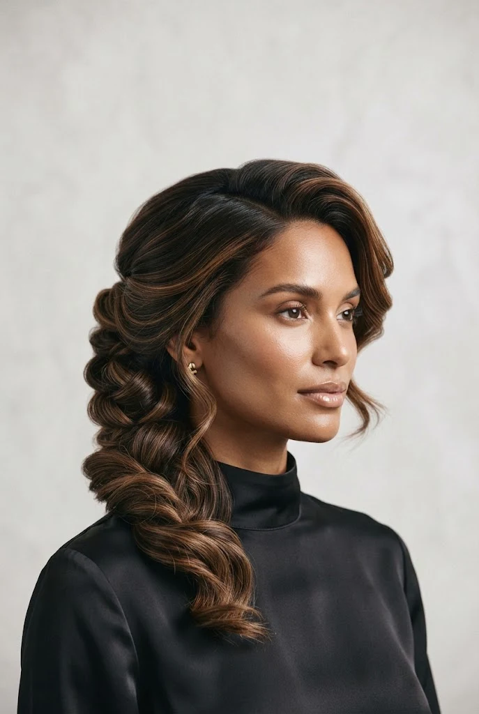 Textured Side-Swept Pin-Up — peinados aesthetic elegantes style outfit