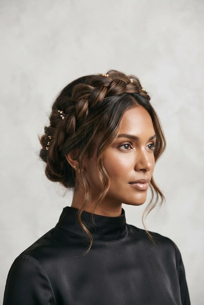 Textured Boho Braided Crown — peinados aesthetic elegantes style outfit