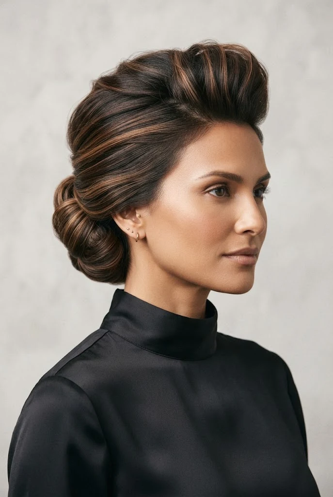Sculpted Gibson Tuck with Height — peinados agarrados elegantes style outfit
