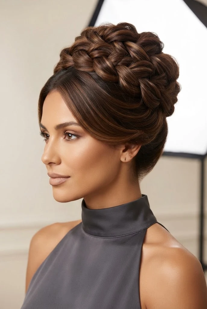 Softly Twisted Halo High Updo — peinados altos elegantes style outfit