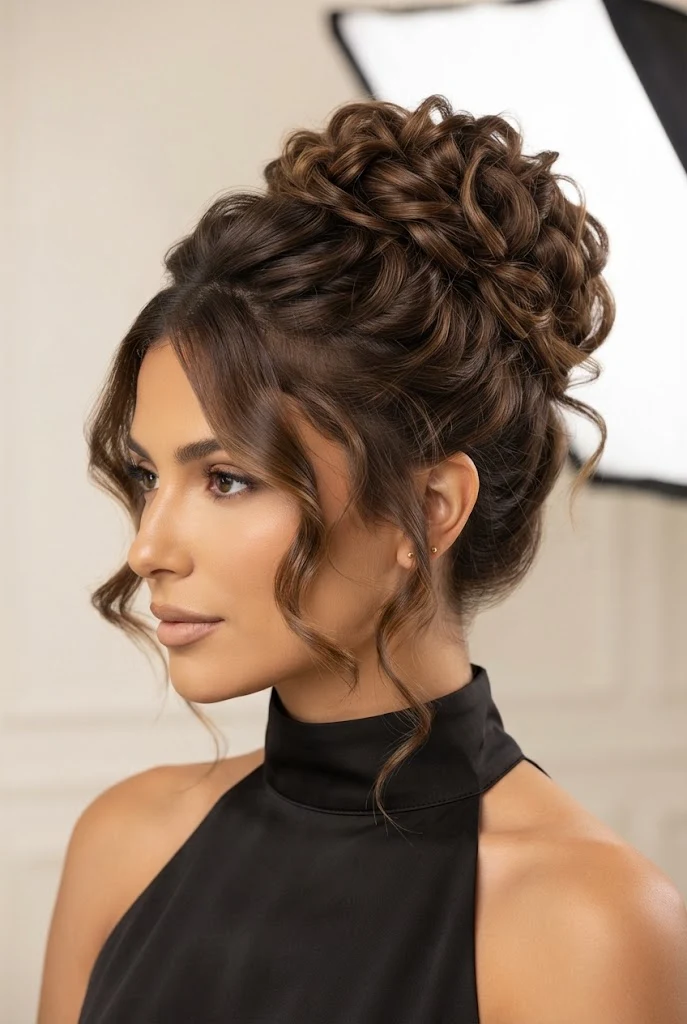 Romantic Textured High Updo — peinados altos elegantes style outfit
