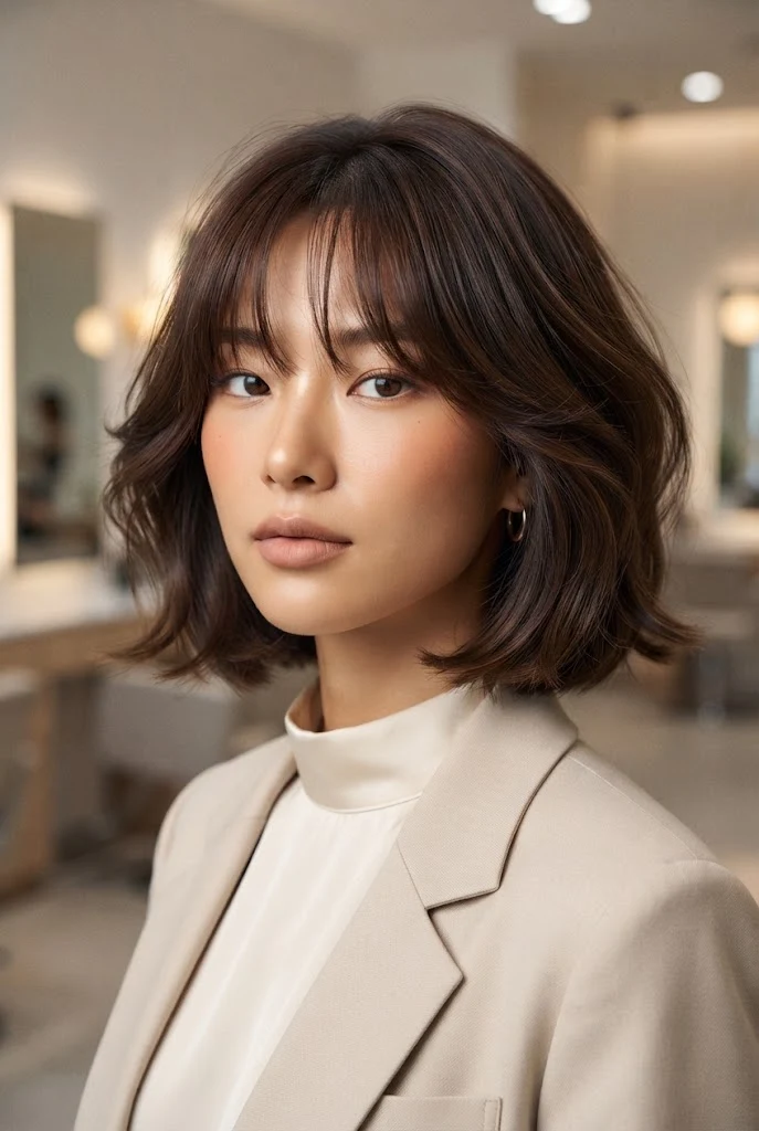 The Airy Korean Curtain Fringe Bob â peinados asiaticos cabello corto style outfit