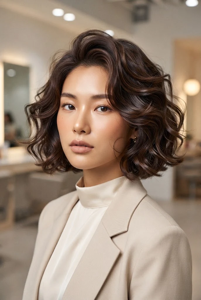 Voluminous Bob for Wavy Textures â peinados asiaticos cabello corto style outfit