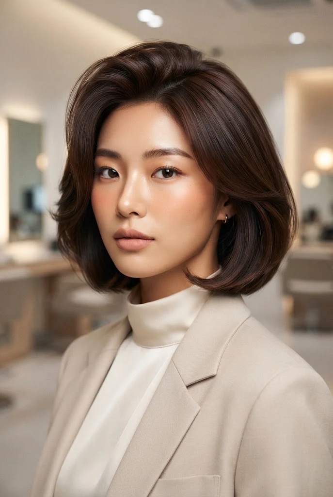 Step-by-Step Korean Root-Lift Volume Bob â peinados asiaticos cabello corto style outfit