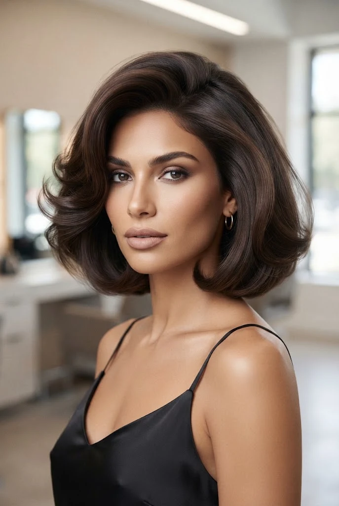 Voluminous Blowout Bounce â peinados cabello bob corto style outfit
