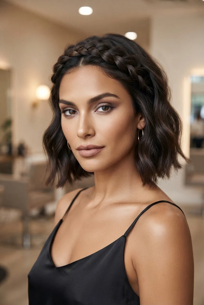 Braided Crown Accent Crop â peinados cabello bob corto style outfit