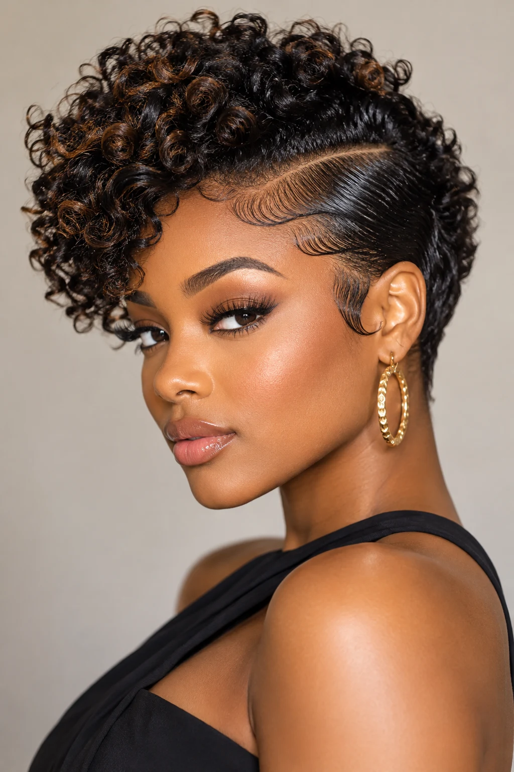 Slicked Side with Textured Top — PEINADOS CABELLO CORTO AFRO style outfit