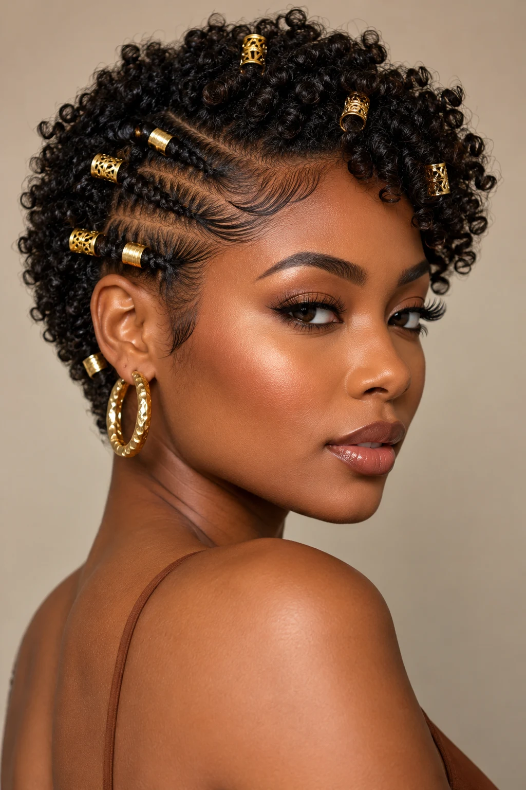 Golden Hair Cuffs — PEINADOS CABELLO CORTO AFRO style outfit