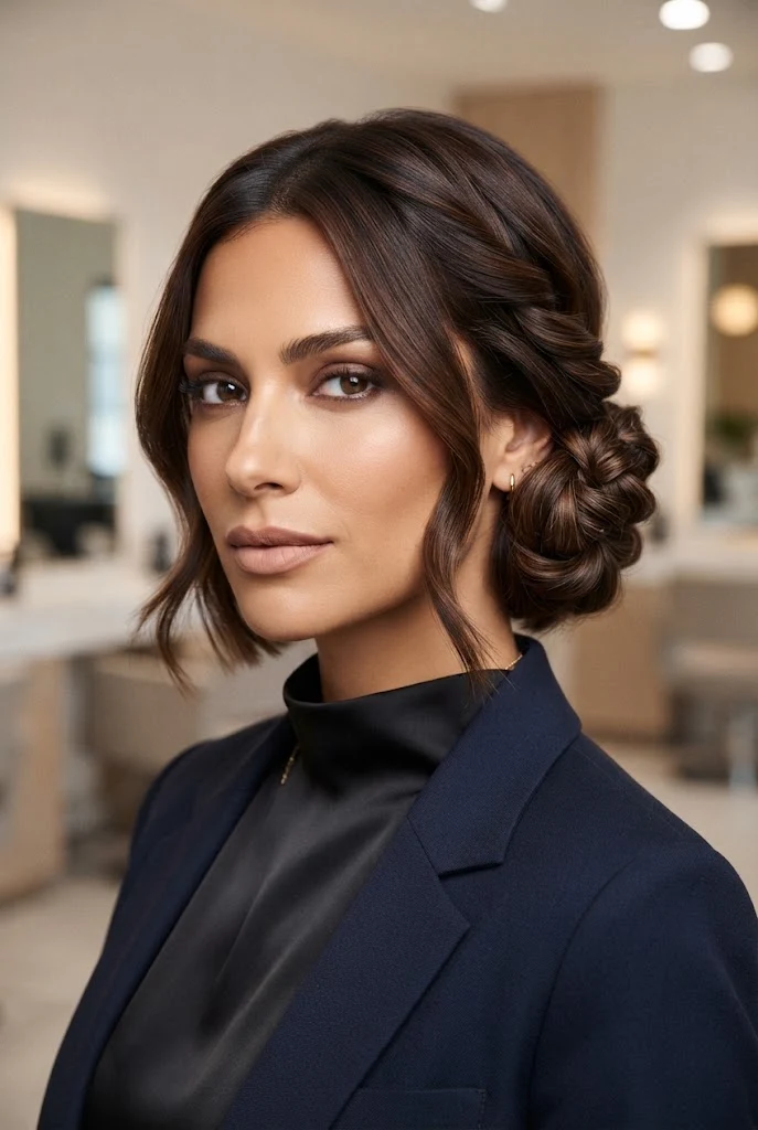 The Twist-and-Pin Mini Chignon â peinados cabello corto chongo style outfit