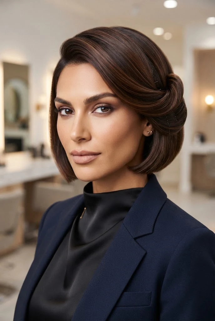 The Side-Tucked Loop Updo â peinados cabello corto chongo style outfit