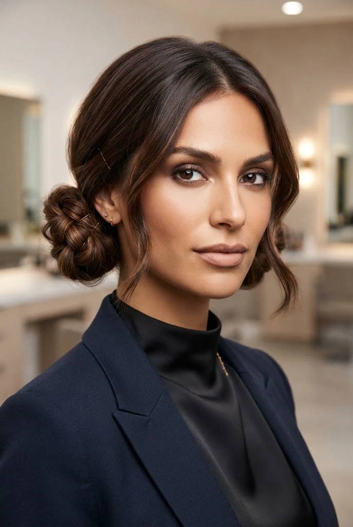 Low Boho Knotted Side Buns â peinados cabello corto chongo style outfit