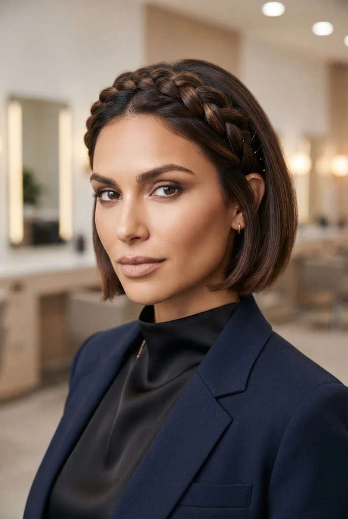 Braided Crown for Short Hair â peinados cabello corto chongo style outfit