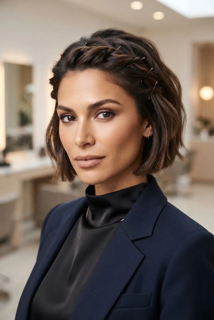 Pinned-Back Twist for Fine Textures â peinados cabello corto chongo style outfit