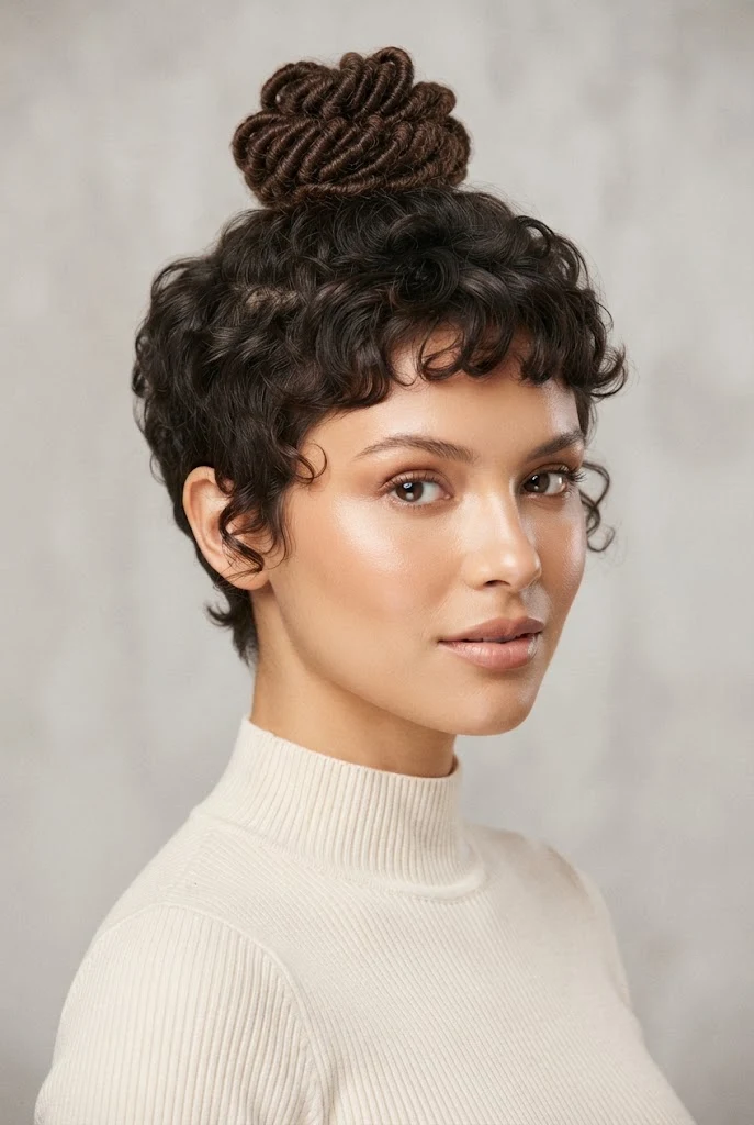 Ultra-Short Pixie Chonguito Using Hair Extensions — peinados cabello corto chonguitos style outfit