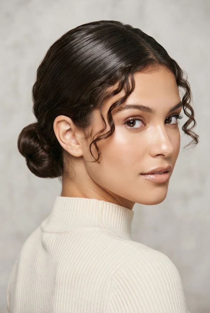 Sleek Low Chonguito for Cropped Bobs — peinados cabello corto chonguitos style outfit