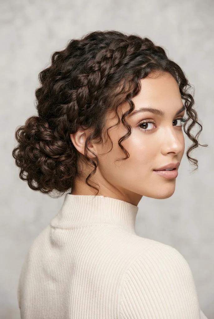Braided Crown into a Twisted Chonguito — peinados cabello corto chonguitos style outfit