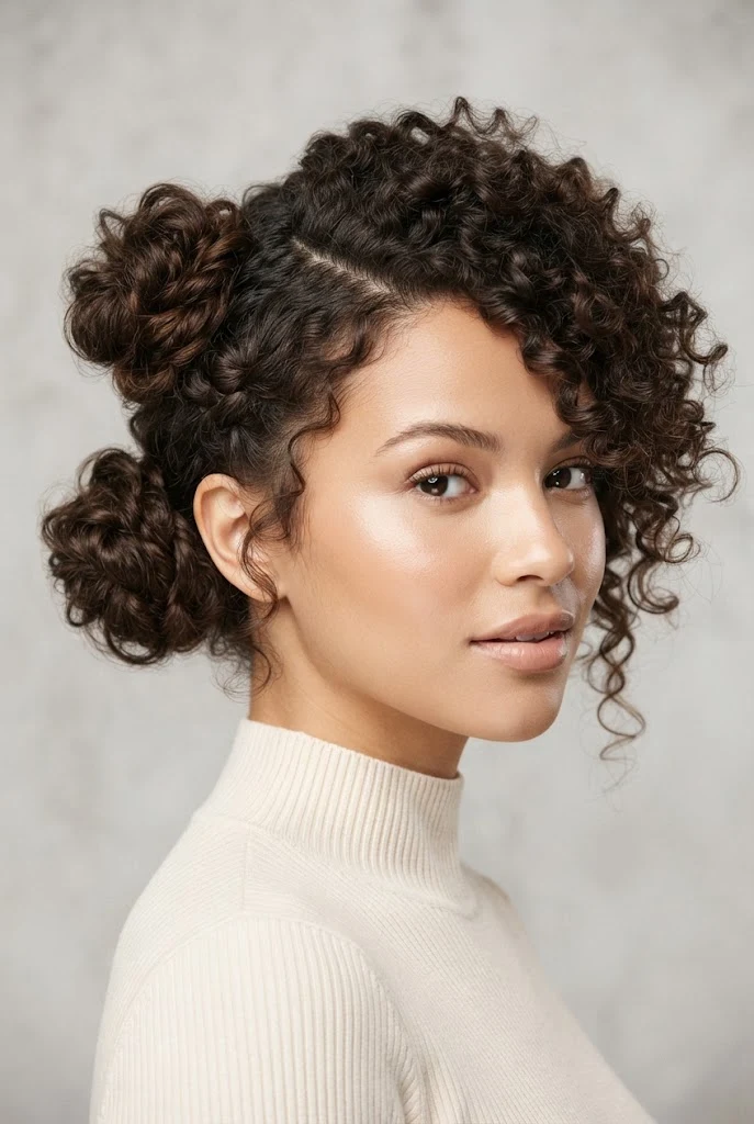 Messy Side Chonguitos for Curly Textures — peinados cabello corto chonguitos style outfit