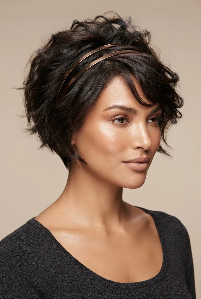 Double-Band Diadema Architectural Style — peinados cabello corto diadema style outfit