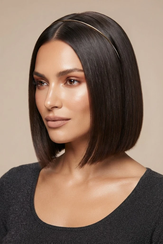 Metallic Minimalist Diadema for Sleek Bobs — peinados cabello corto diadema style outfit