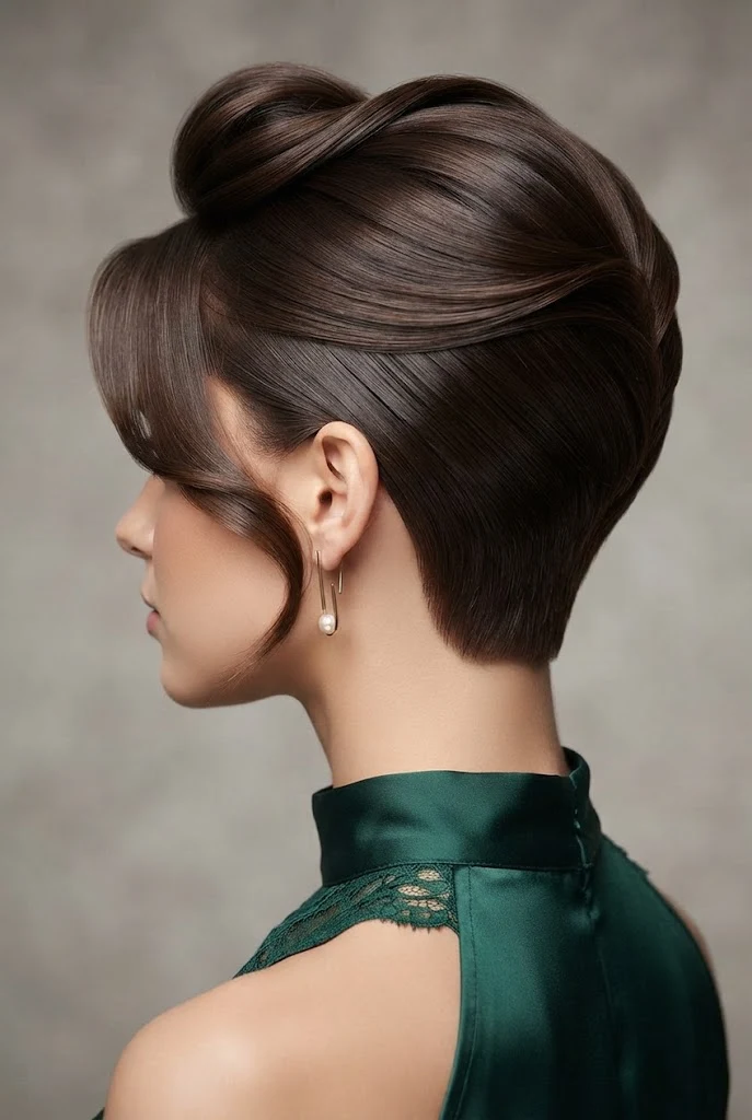 Sculpted Asymmetrical Party Quiff — peinados cabello corto elegantes fiesta style outfit