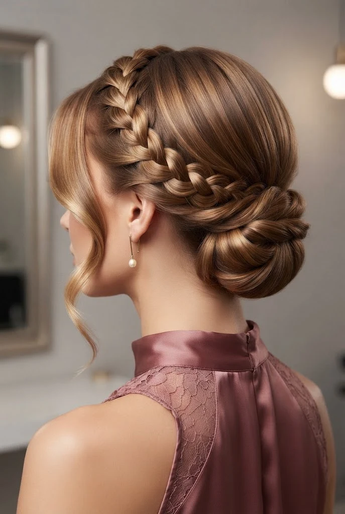 Delicate Braided Crown for Short Hair — peinados cabello corto elegantes fiesta style outfit
