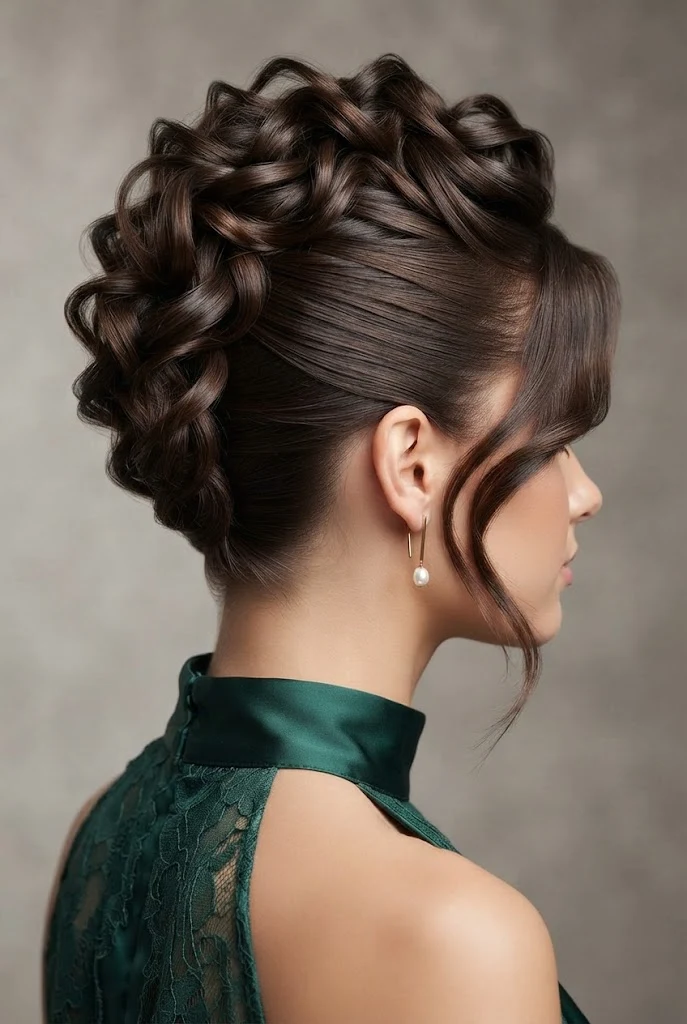 Modern Textured Faux Hawk Updo — peinados cabello corto elegantes fiesta style outfit