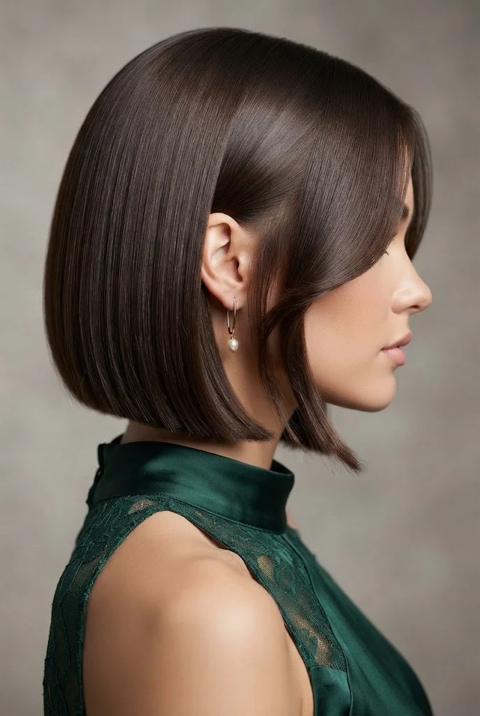 Chic Spun-Glass Straight Bob — peinados cabello corto elegantes fiesta style outfit