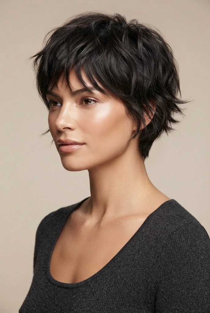 Textured Crop with Piece-y Ends — peinados cabello corto esponjado style outfit