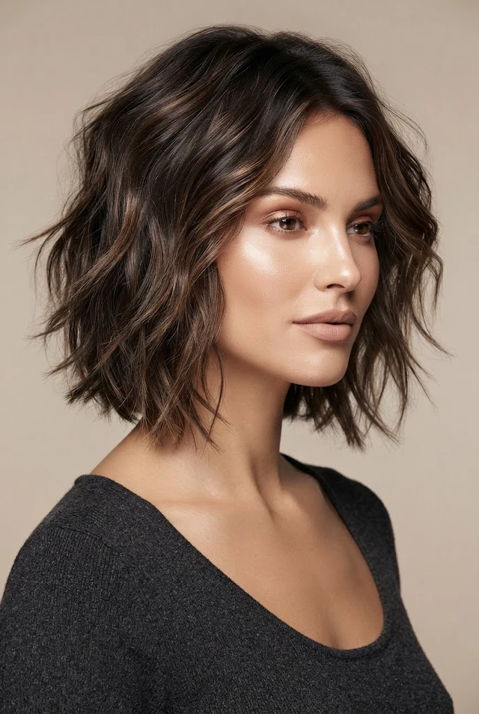 Messy Layered Bob with Salt Spray — peinados cabello corto esponjado style outfit