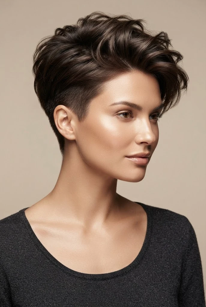 Undercut Pixie with Textured Top — peinados cabello corto esponjado style outfit