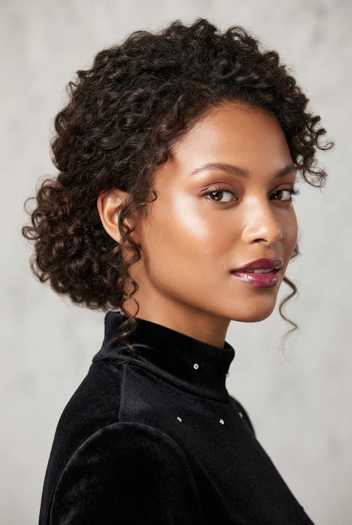 Messy Low Chignon for Curly Bobs — PEINADOS CABELLO CORTO RIZADO FIESTAS style outfit