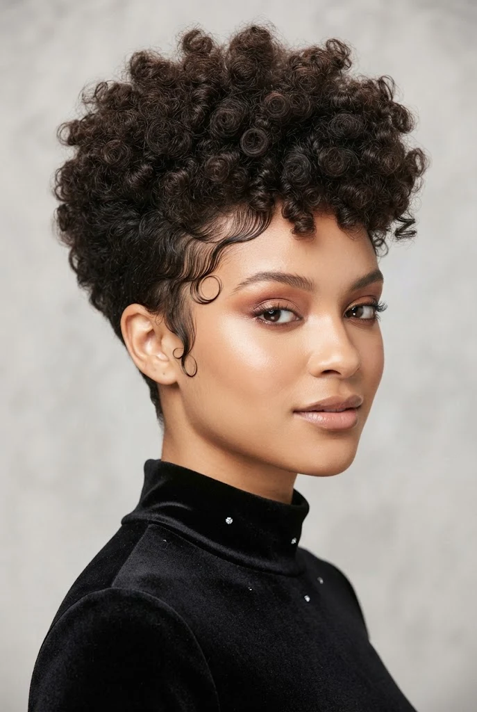 The Voluminous Curly Pixie with Defined Edges — PEINADOS CABELLO CORTO RIZADO FIESTAS style outfit