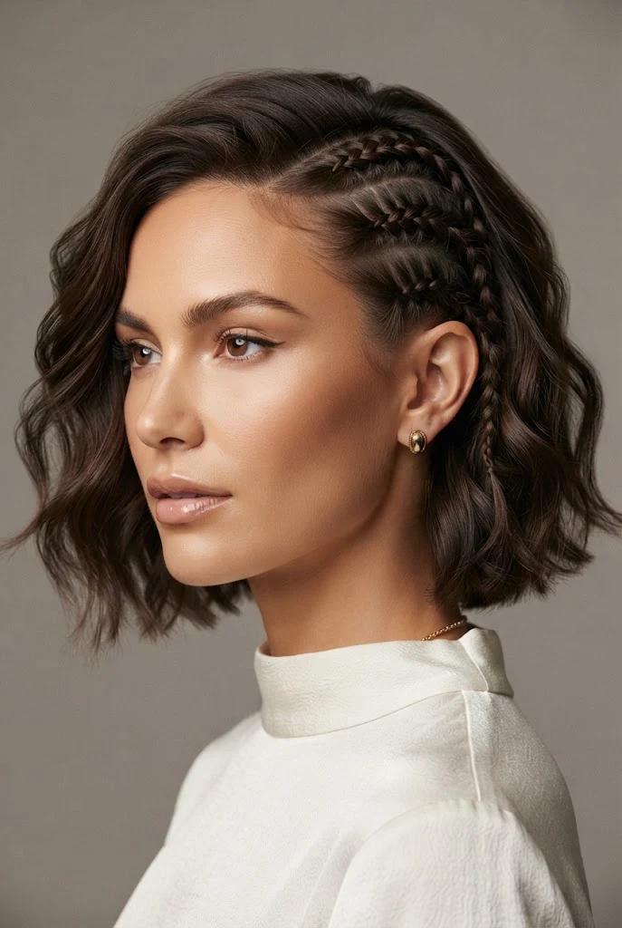 Edgy Undercut Faux-Braid Illusion — peinados cabello corto trenzas de lado style outfit