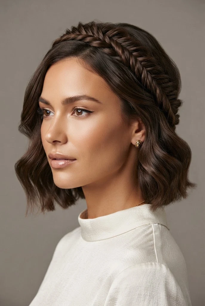 Bohemian Side Fishtail Crown — peinados cabello corto trenzas de lado style outfit