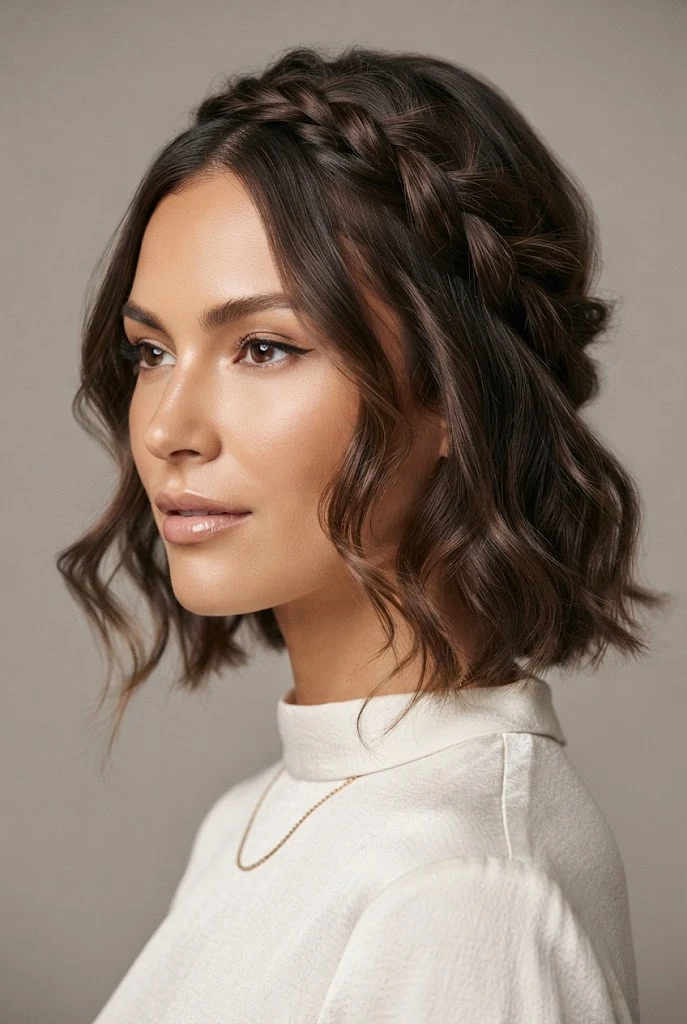 Messy Boho Side Braid with Tendrils — peinados cabello corto trenzas de lado style outfit