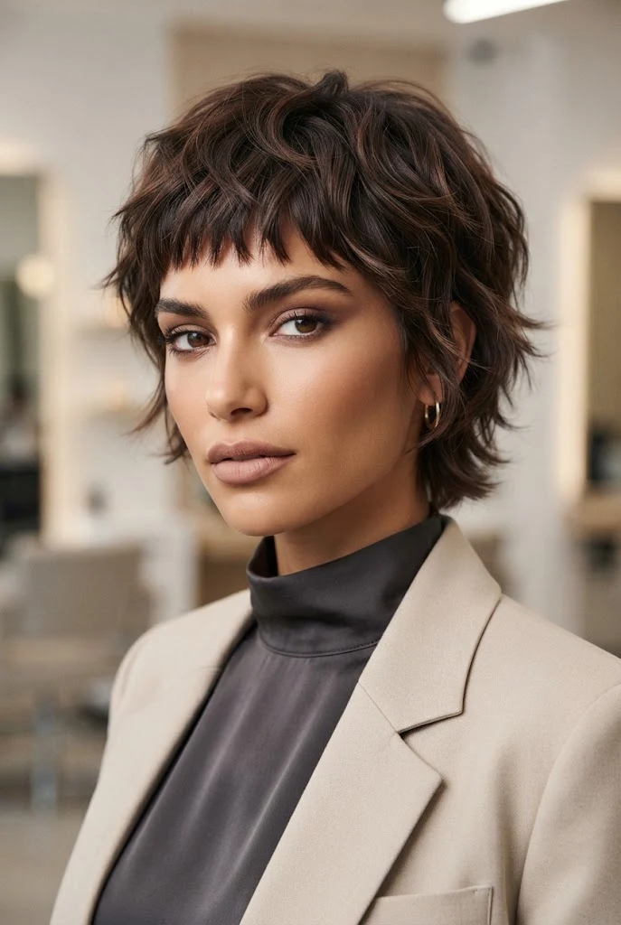 Texturized Pixie Shag with Micro Bangs — peinados cabello muy corto short hair style outfit