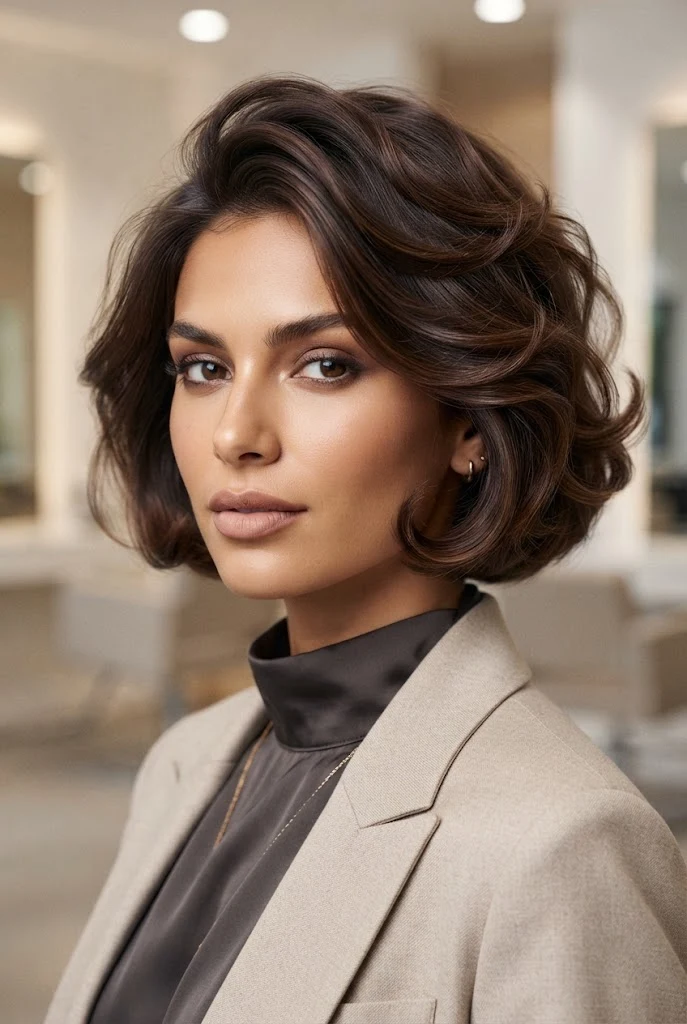 Tousled C-Curl Mini Bob — peinados cabello muy corto short hair style outfit