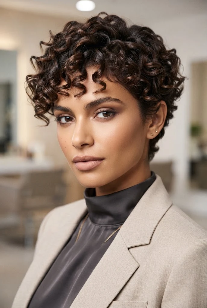 Defined Curl Enhancer for Coily Pixies — peinados cabello muy corto short hair style outfit