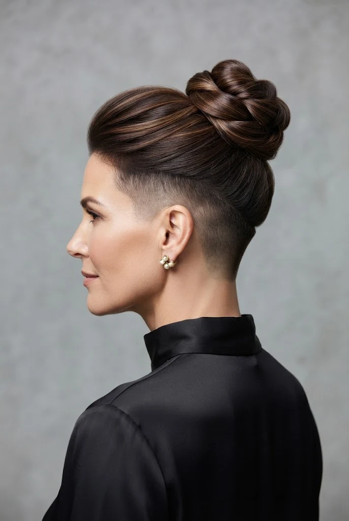 The Undercut Fade Formal Topknot — peinados chongos elegantes style outfit