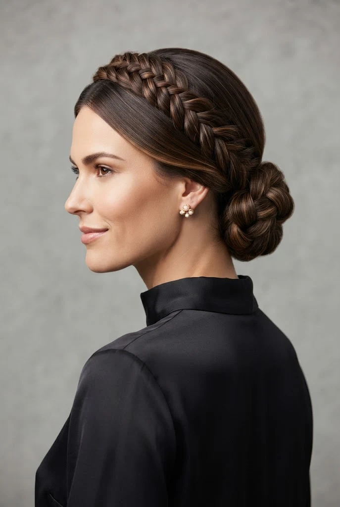 The Braided Halo Updo — peinados chongos elegantes style outfit