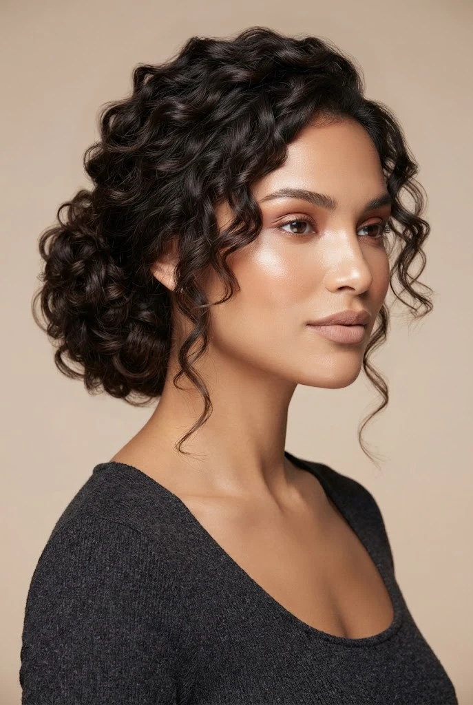Messy Curly Low Chignon — peinados con cabello chino corto style outfit