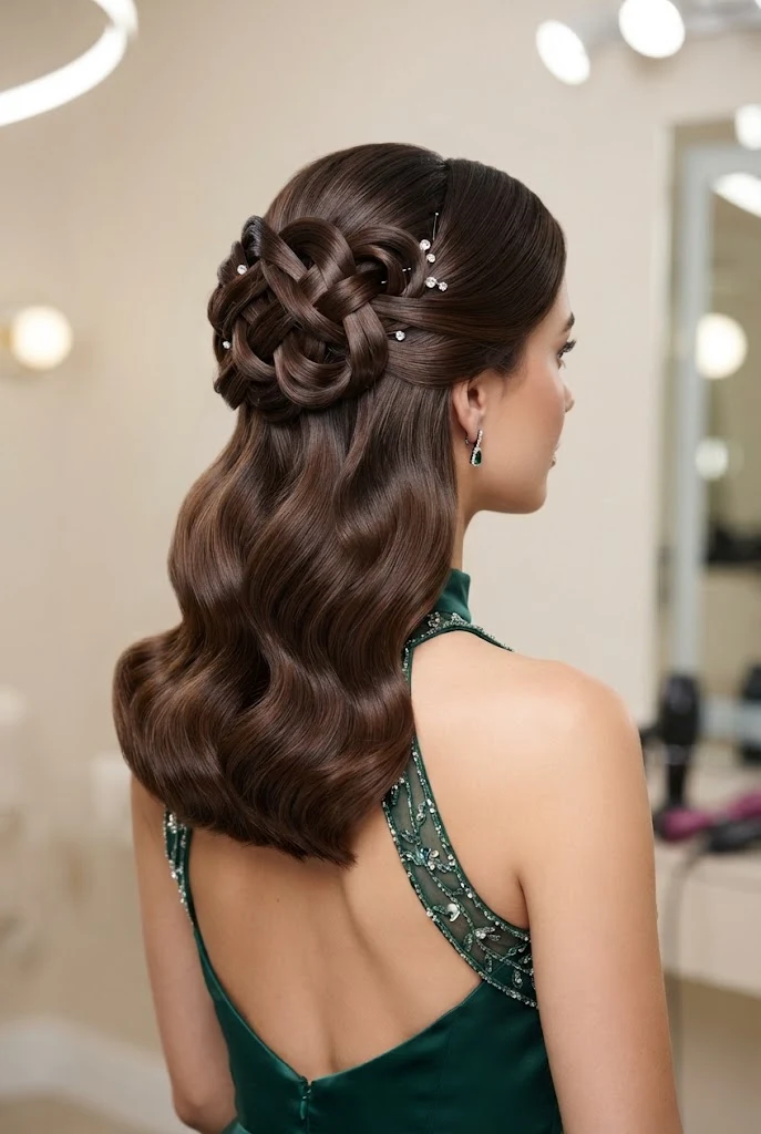 Interlocking Loop Half-Up — peinados con cabello suelto elegantes style outfit