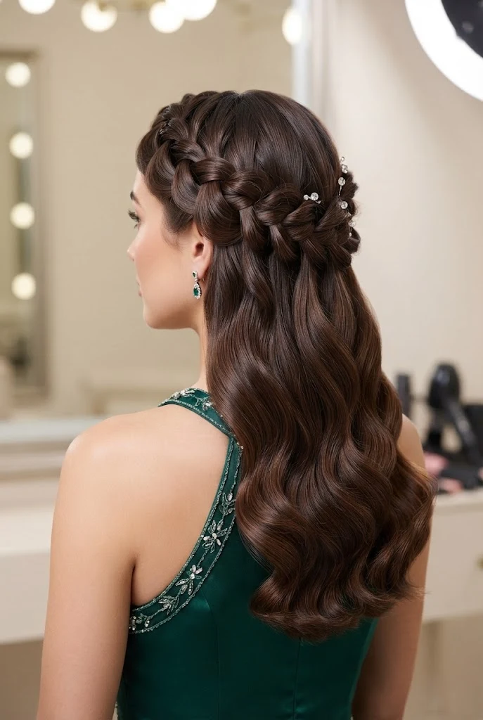 Waterfall Twist Hybrid — peinados con cabello suelto elegantes style outfit