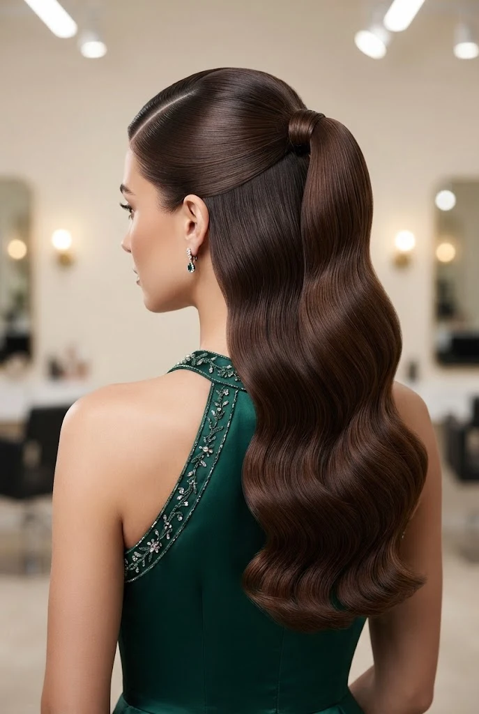 Sleek Side-Part Half-Up — peinados con cabello suelto elegantes style outfit