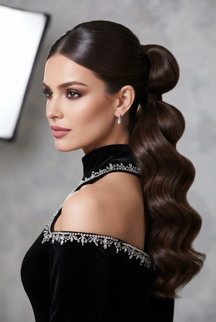 Double-Tiered Cascading Ponytail — peinados con coletas elegantes style outfit