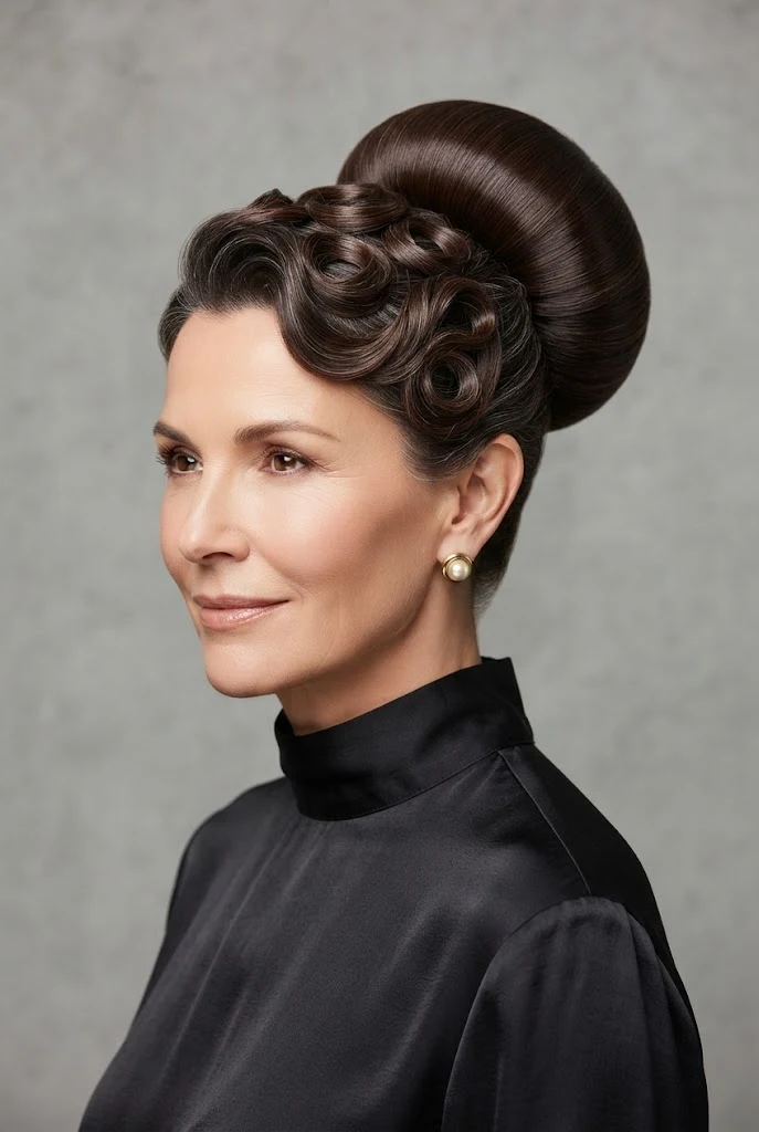 The Pin-Curl Accented Donut Updo — peinados con donas elegantes style outfit