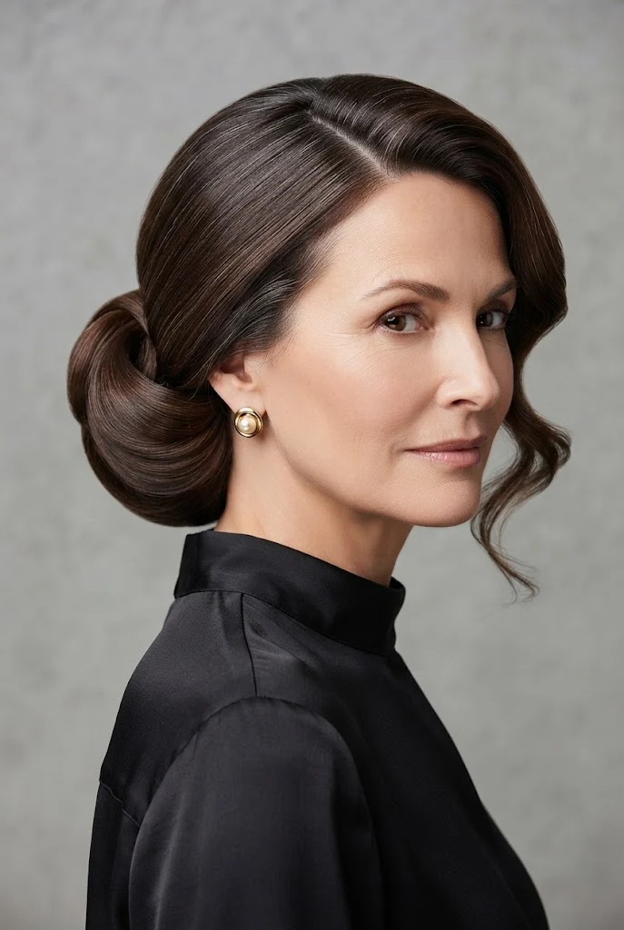 The Side-Swept Donut with Soft Waves — peinados con donas elegantes style outfit