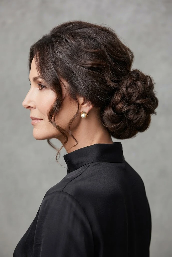 The Textured Messy-Chic Donut Bun — peinados con donas elegantes style outfit