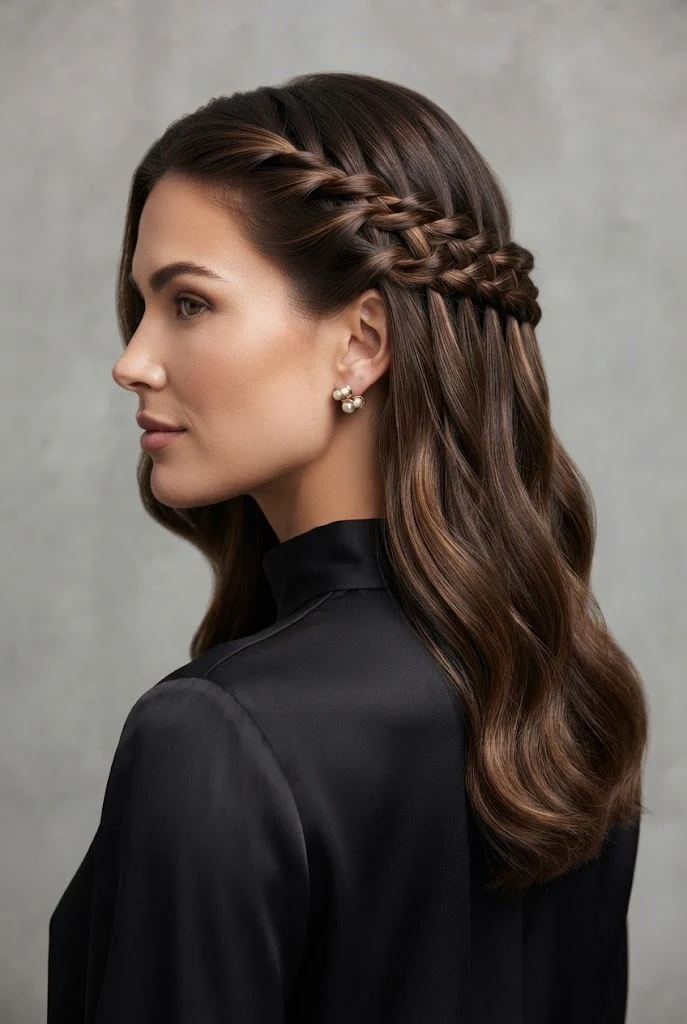 The Cascading Waterfall Twists — peinados con el pelo suelto elegantes style outfit